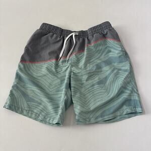 CHUBBIES Swim Trunks Mens Large Lined Preppy Pastel Waves Aloha Beachy